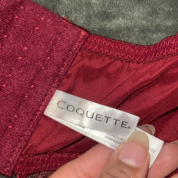 Coquette Babydoll Lingerie Women's Small Red Sheer Lace Detail Straps Underwire - Picture 6 of 9